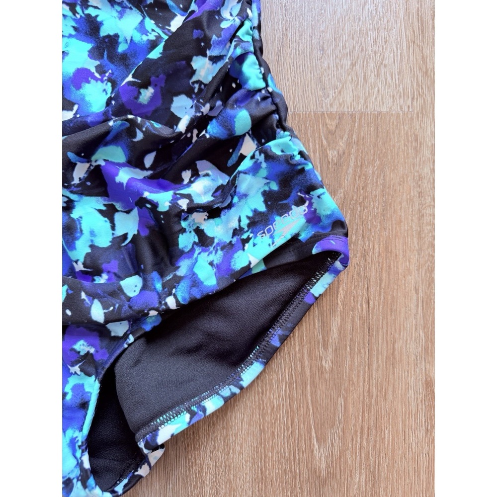 Speedo High Neck Keyhole One Piece Swimsuit Sz Small Abstract Beach Vacation NWT - Picture 4 of 8